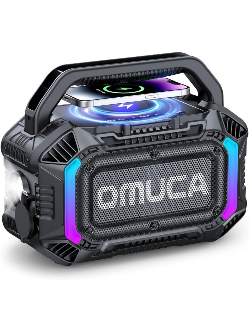 100W Portable Bluetooth Speaker - Waterproof, 20H Playtime, RGB Lights, TWS